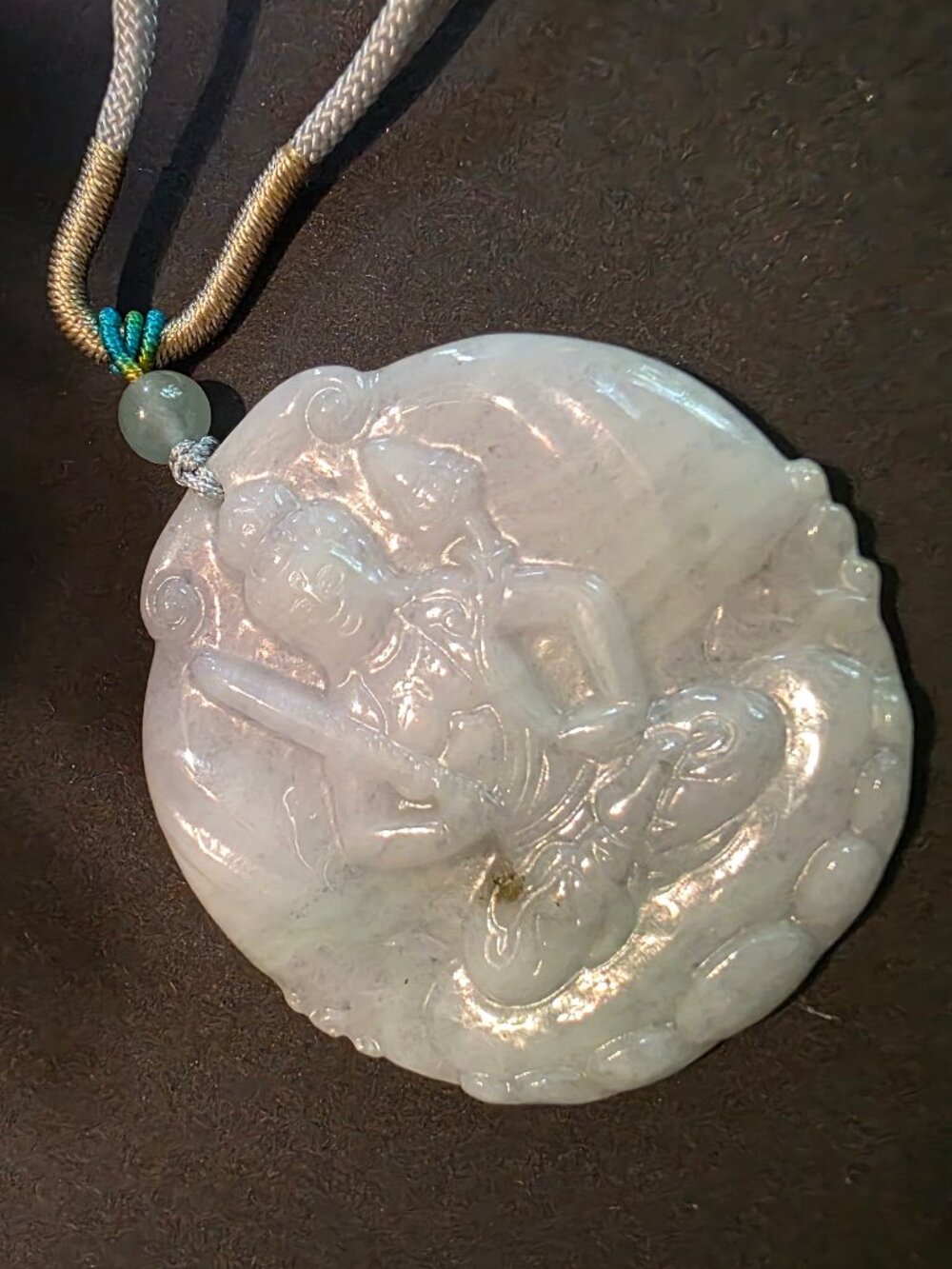 Natural "Guan Yu" Burmese jadeite jade pendant